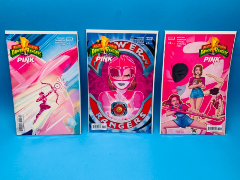 Photo 1 of 281578…3 Mighty Morphin power rangers pink comics in plastic sleeves