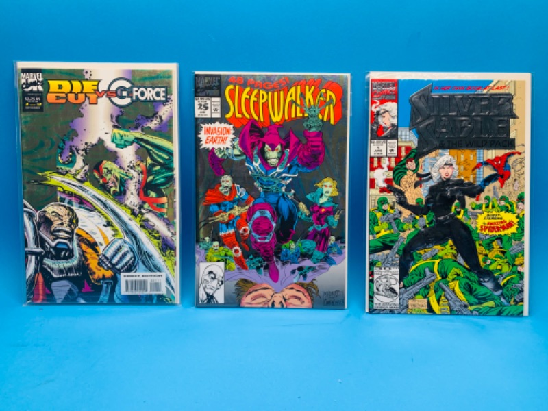 Photo 1 of 281580…3 foil, chrome specialty cover comics in plastic sleeves 