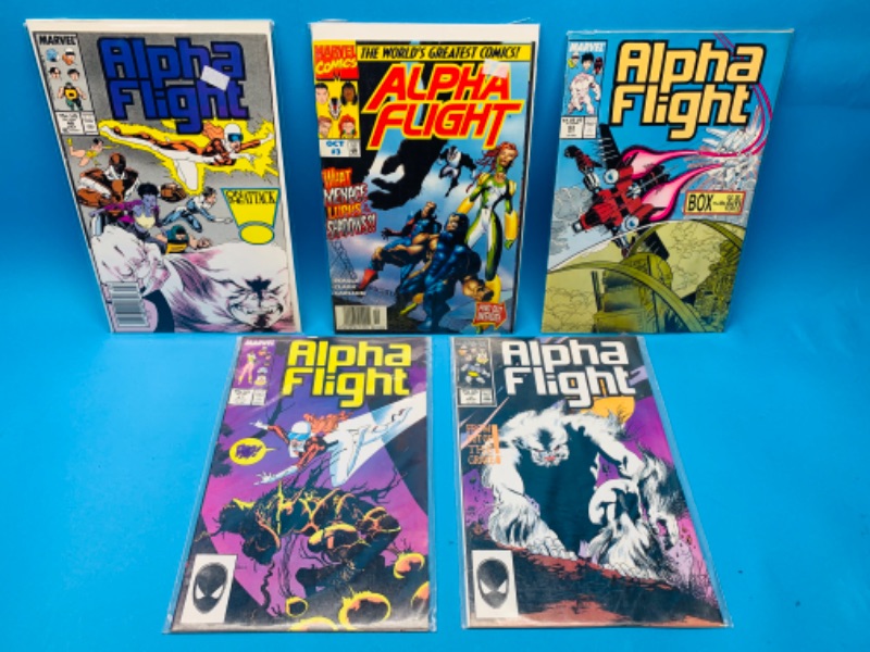 Photo 1 of 281581…5 vintage alpha flight comics in plastic sleeves 