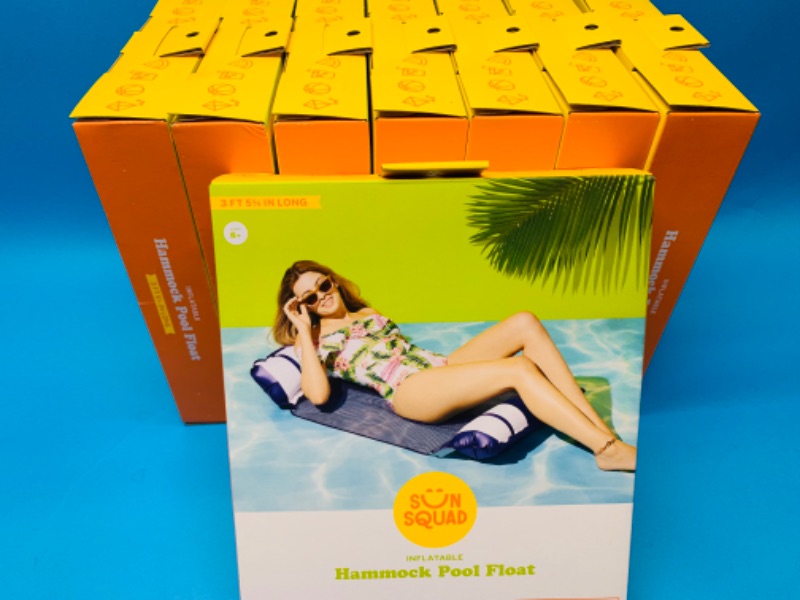 Photo 1 of 281594… 8 sun squad inflatable hammock pool floats in boxes $10.00 each x 8 