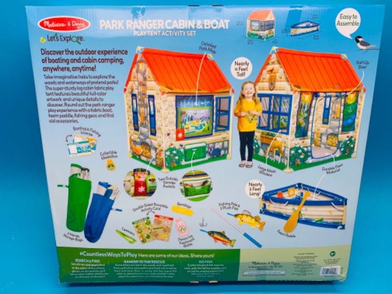 Photo 2 of 281607… giant park ranger cabin and boat play tent activity set in original box 