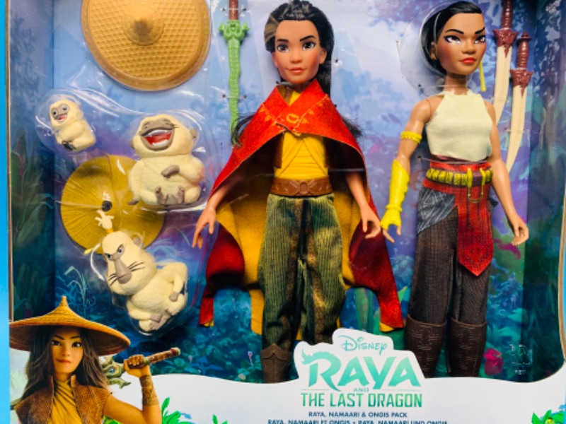 Photo 2 of 281630… Disney Raya and the Last Dragon Raya, Namaari, and Ongis doll pack in original box 