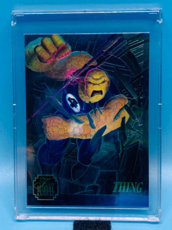Photo 1 of 281661…Flair marvel annual chromium Thing card 4 in hard plastic case 