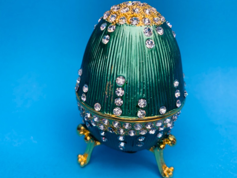 Photo 3 of 281672…  4” impulse jeweled and crystal enamel hinged musical trinket box in  box 