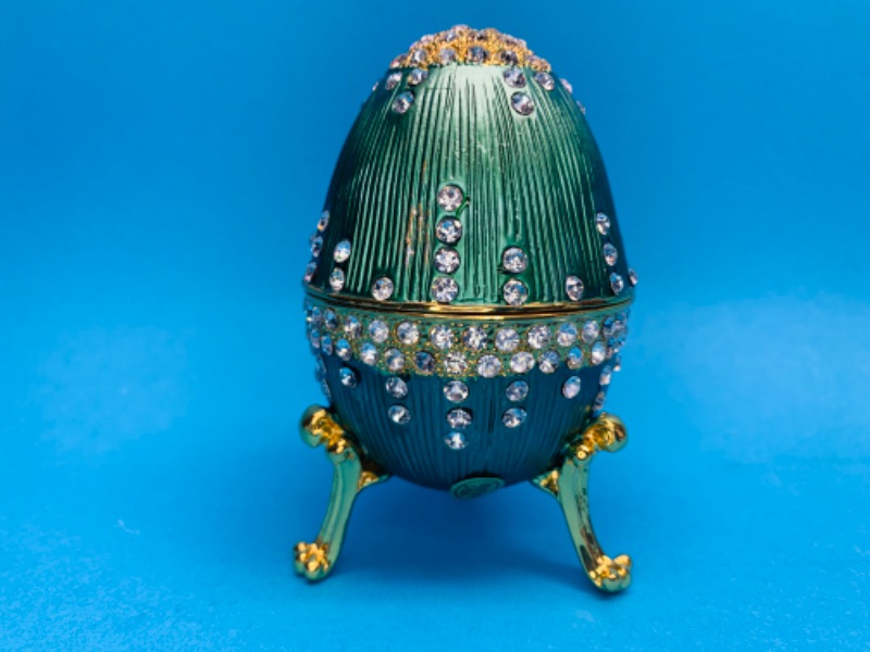 Photo 1 of 281672…  4” impulse jeweled and crystal enamel hinged musical trinket box in  box 