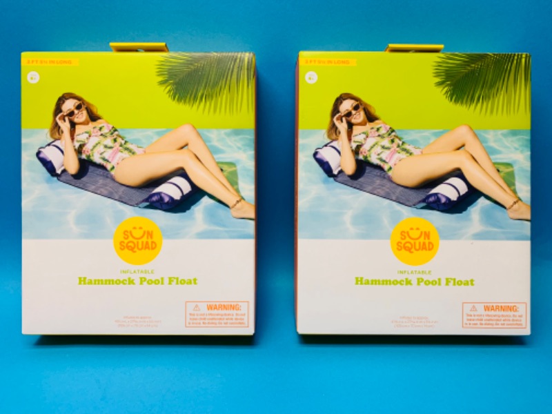 Photo 1 of 281680…  2 sun squad inflatable hammock pool floats in original boxes. 