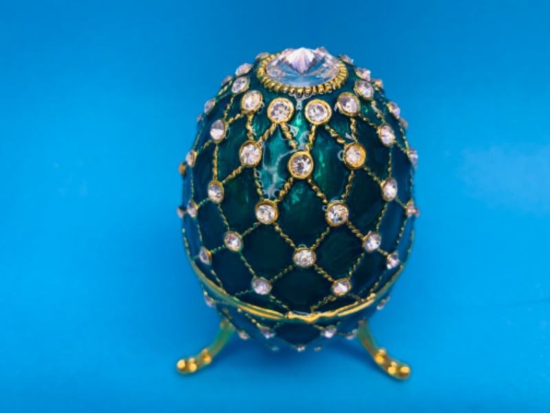 Photo 2 of 281684…  4” impulse jeweled and crystal enamel hinged musical trinket box in  box 