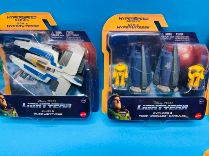 Photo 1 of 281699…  5 Disney Pixar Buzz Lightyear hyperspeed series in original packages 