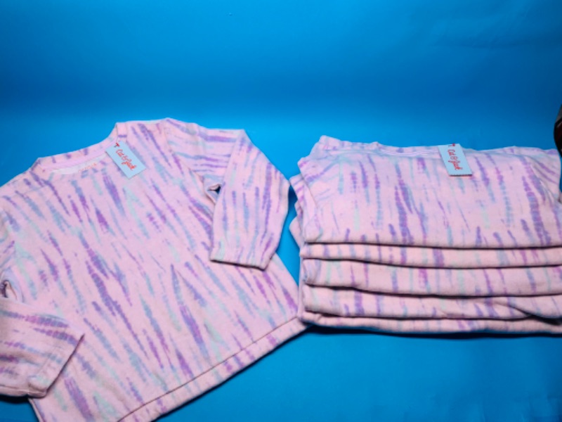 Photo 1 of 281707… 6 cat and jack girls size s 6/6x pink tie dye long sleeve shirts with tags $12 ea x 6