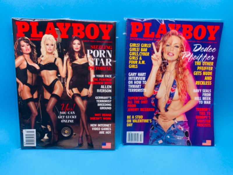 Photo 1 of 281737…adults only 2 playboy magazines from 2002 in plastic sleeves 