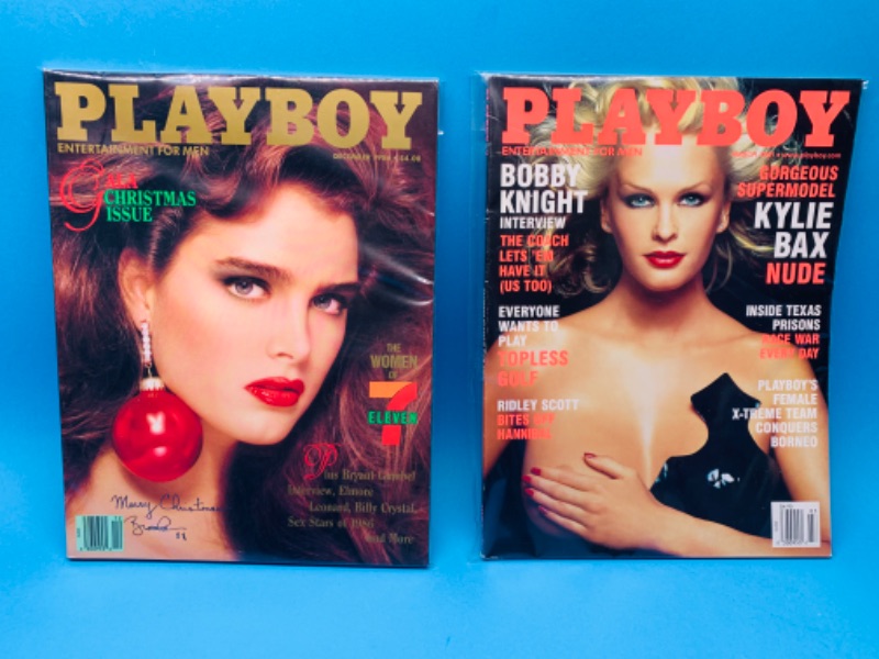 Photo 1 of 281739…adults only 2 vintage playboy magazines in plastic sleeves 