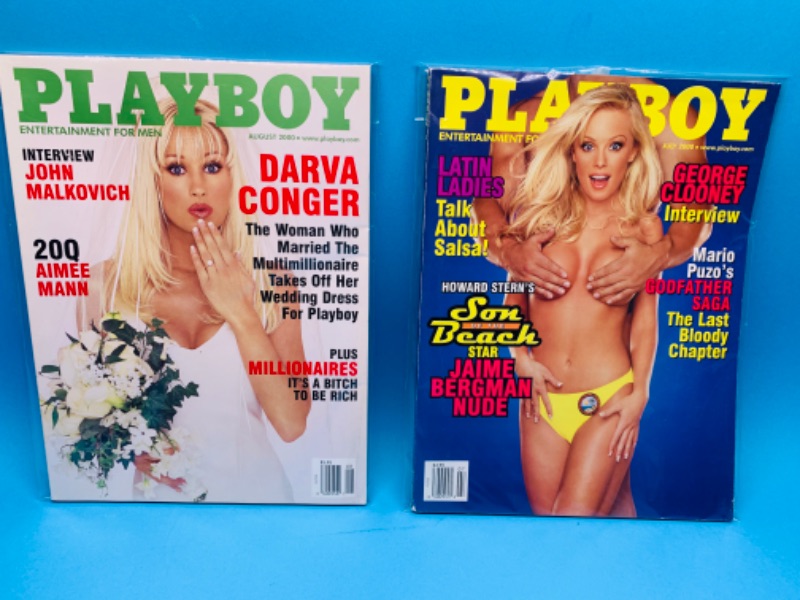 Photo 1 of 281743…adults only 2 playboy magazines from 2000 in plastic sleeves 