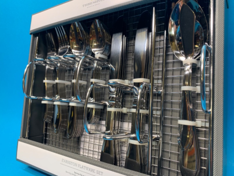 Photo 1 of 281774…threshold 45 piece Evanston flatware set serving utensils and tray included 