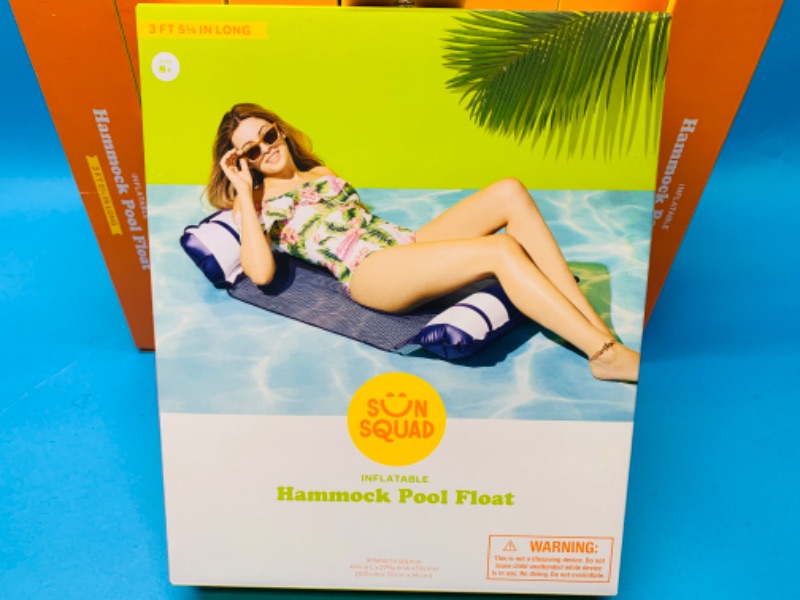 Photo 2 of 281833…  8 sun squad inflatable hammock pool floats in original boxes. $10.00 ea x 8