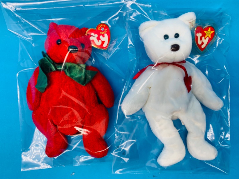 Photo 1 of 281975…2 TY beanie babies in plastic bags 