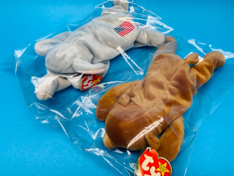 Photo 1 of 281983… 2 TY beanie babies in plastic bags 