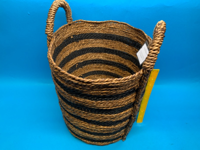 Photo 3 of 282031…large banana bark and paper rope storage handwoven basket 17 x 15 x 19.5”