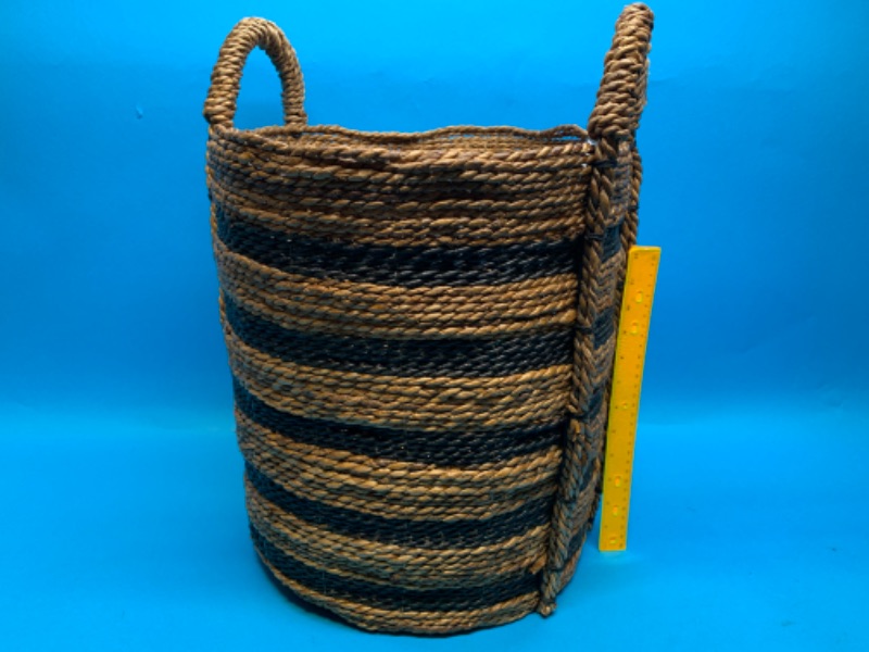 Photo 2 of 282031…large banana bark and paper rope storage handwoven basket 17 x 15 x 19.5”