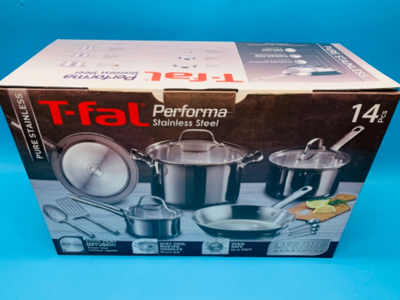 Photo 2 of 282049… …t-fal 14 piece Performa stainless steel cookware set
