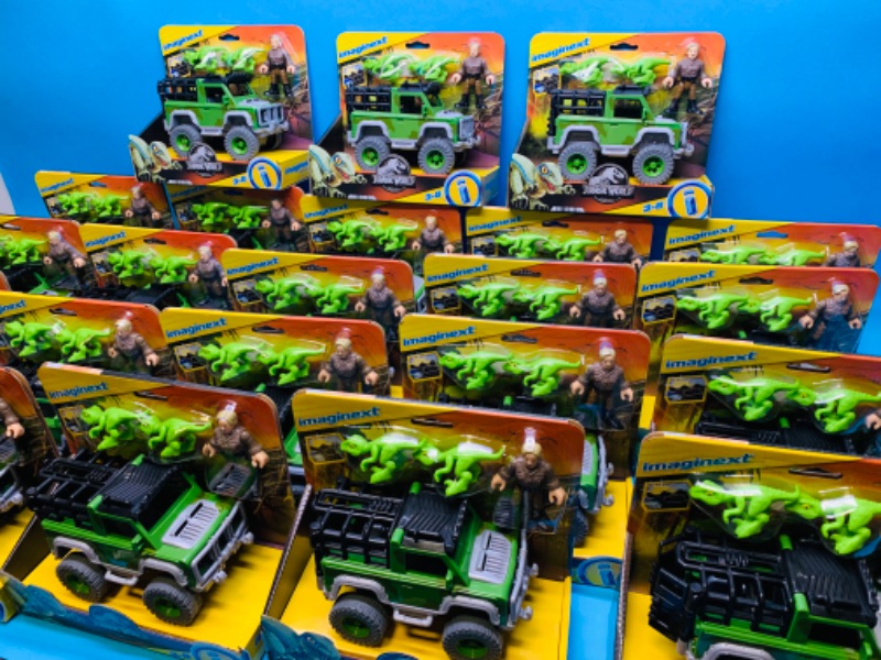 Photo 1 of 282241…Huge lot- 23 Jurassic world imaginext 3-8 Jeep and Dino toys