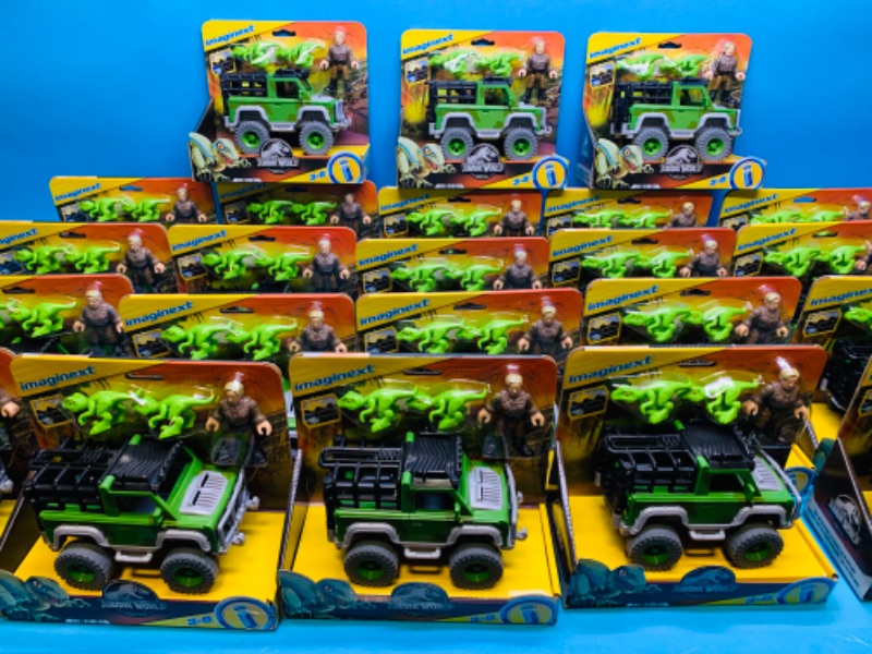 Photo 1 of 282242… Huge lot- 23 Jurassic world imaginext 3-8 Jeep and Dino toys
