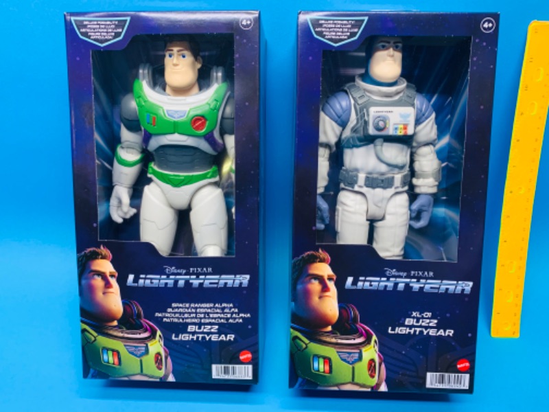 Photo 1 of 282270… 2 Disney Pixar Buzz Lightyear 12” figure toys