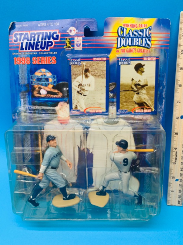 Photo 1 of 282306…worn package-starting line up classic doubles Babe Ruth and roger maris figures 