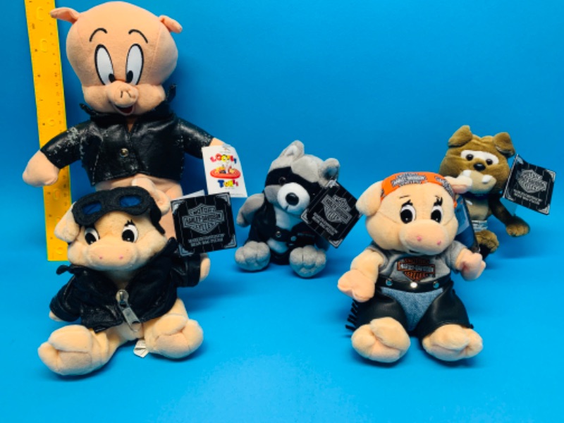 Photo 1 of 282427…5 Harley Davidson plushies- some wear on jackets 