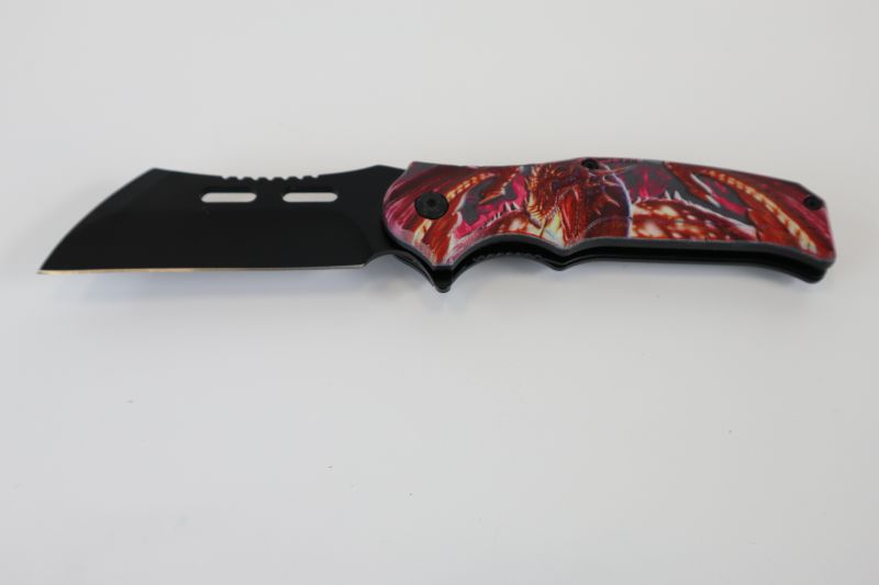 Photo 1 of CANDY RED PURPLE BLACK DRAGON POCKET KNIFE NEW