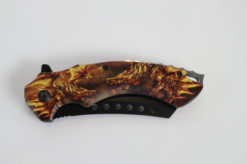 Photo 2 of DOUBLE ORANGE DRAGONS POCKET KNIFE NEW