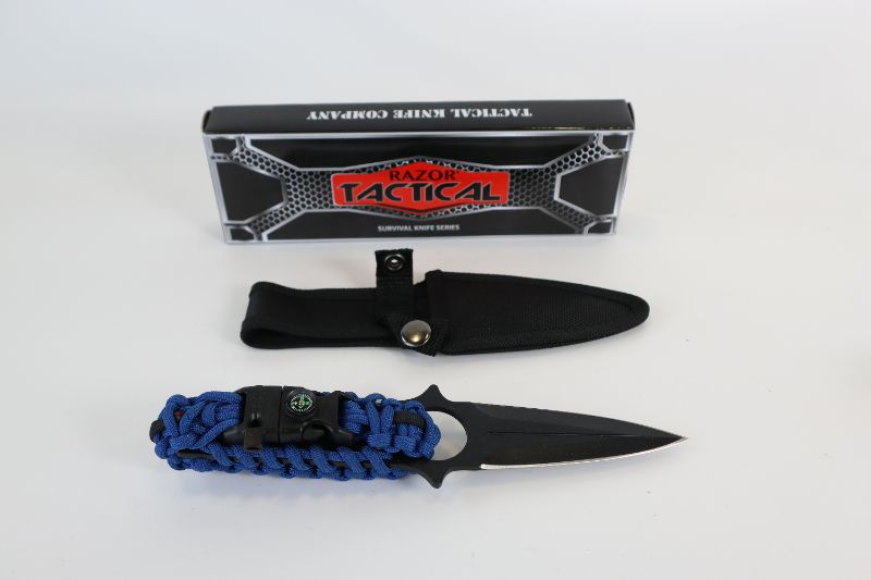 Photo 1 of BLUE BRACE TACTICAL KNIFE NEW 