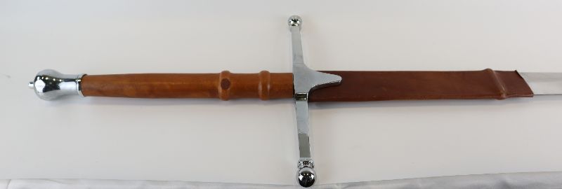 Photo 5 of MEDIEVAL 52 INCH WITH BROWN LEATHER SUEDE CASE SWORD 