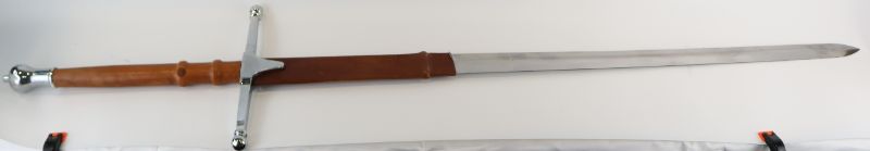 Photo 3 of MEDIEVAL 52 INCH WITH BROWN LEATHER SUEDE CASE SWORD 