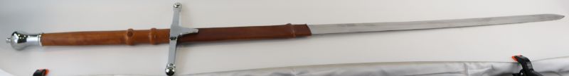 Photo 1 of MEDIEVAL 52 INCH WITH BROWN LEATHER SUEDE CASE SWORD 