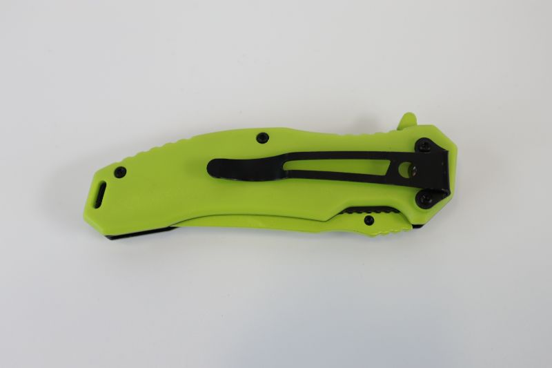 Photo 3 of LIME GREEN SKULL WITH CHAINS POCKET KNIFE NEW 