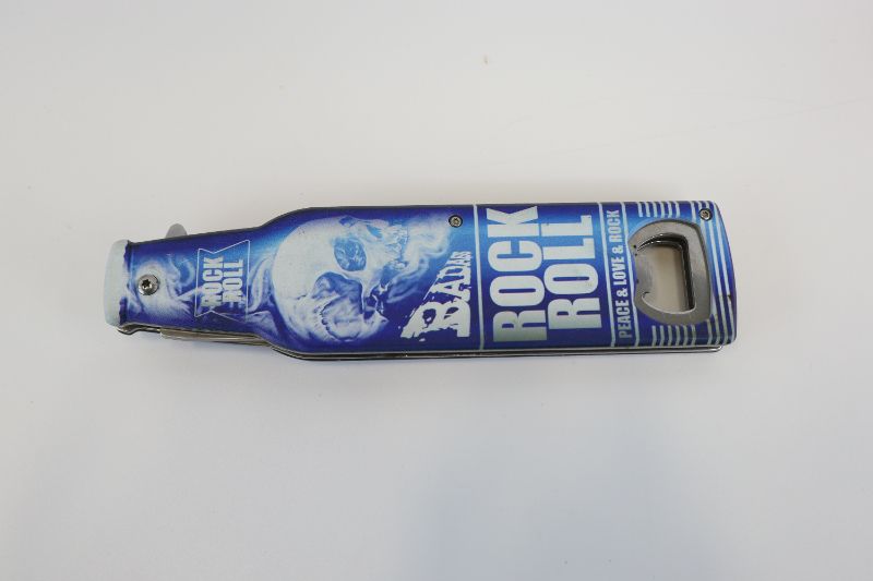 Photo 2 of BLUE ROCK AND ROLL BOTTLE OPENER KNIFE NEW 