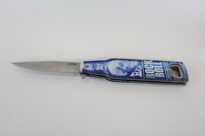 Photo 1 of BLUE ROCK AND ROLL BOTTLE OPENER KNIFE NEW 