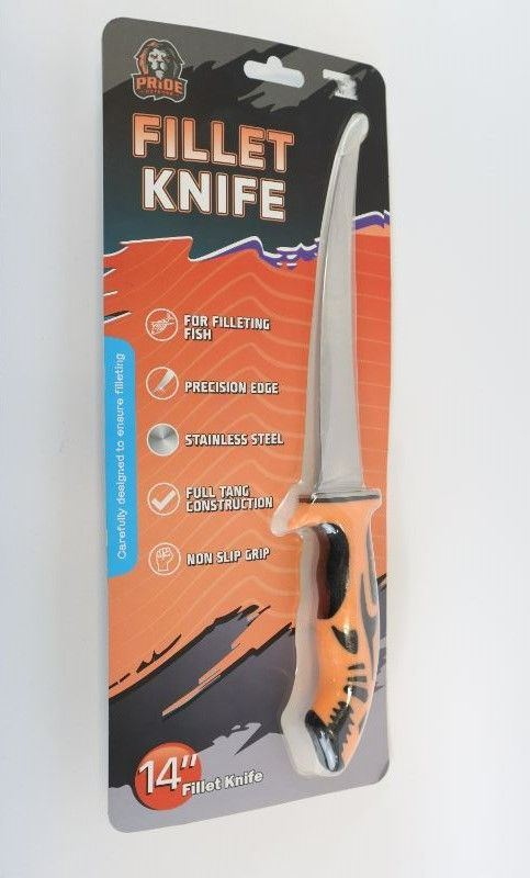 Photo 1 of FILLET KNIFE FOR FILLETING FISH PRECISION EDGE WITH STAINLESS STEEL ORANGE AND BLACK