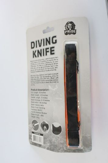 Photo 2 of HIGHLY DURABLE CUTTING EDGE DIVING KNIFE ORANGE AND BLACK NEW 