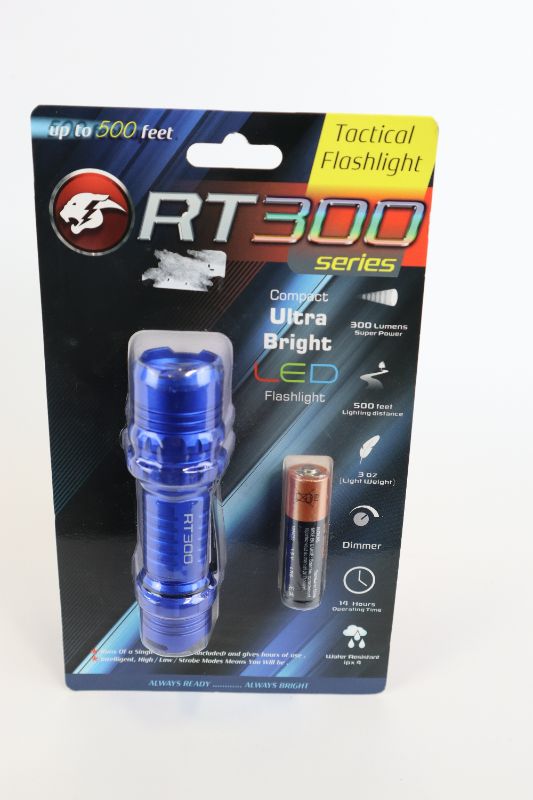 Photo 1 of RT 300 TACTICAL BLUE FLASHLIGHT COMPACT ULTRA BRIGHT FLASHLIGHT NEW