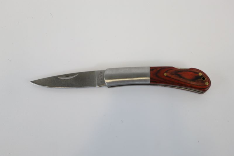 Photo 1 of STEEL BOL PAKKAWOOD POCKET KNIFE WOOD HANDLE WITH SILVER NEW 