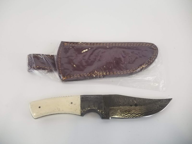 Photo 2 of 8 INCH DAMASCUS CLIP BONE HUNTER KNIFE NEW 