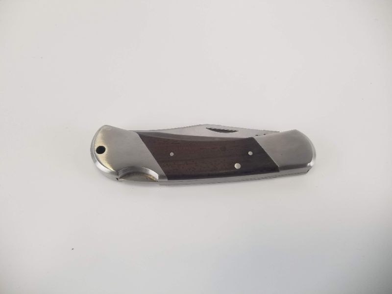 Photo 2 of 5 INCH LOCK BACK POCKET KNIFE WITH LEATHER CASE NEW 