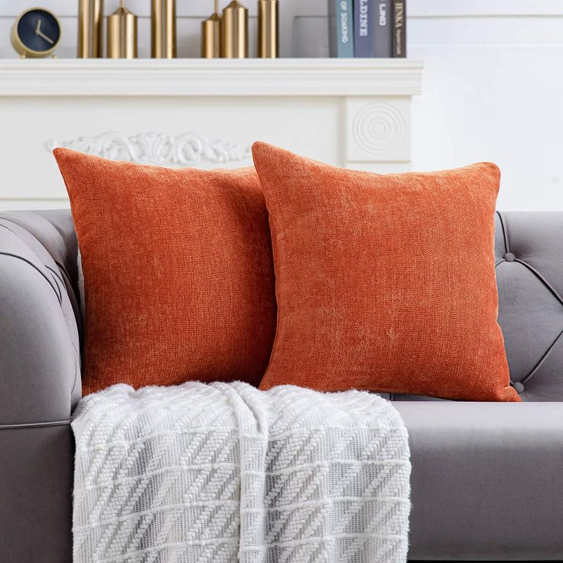 Photo 1 of Anickal Fall Thanksgiving Pillow Covers 18x18 Inch for Thanksgiving Decorations Set of 2 Burnt Orange Rustic Decorative Square Throw Pillow Covers for Sofa Couch Farmhouse Home Decoration