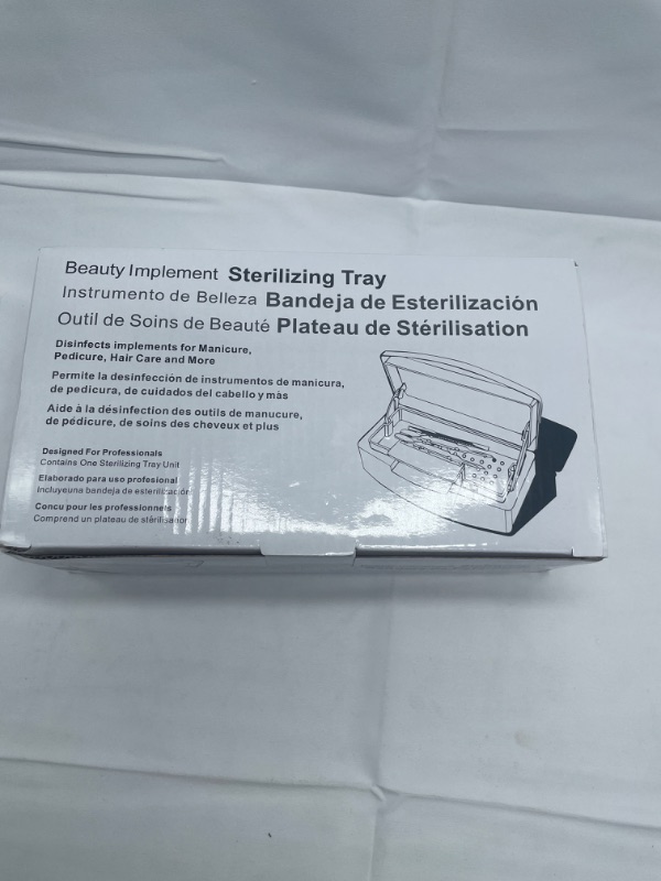 Photo 1 of Plastic Sterilizing Tray-Tool Sterilization Box,Clean Sterilizer Box Storage Organizer for Nail,Tweezers,Hair Salon,Spa & Cutter Manicure Equipment-Clear Lid (white)