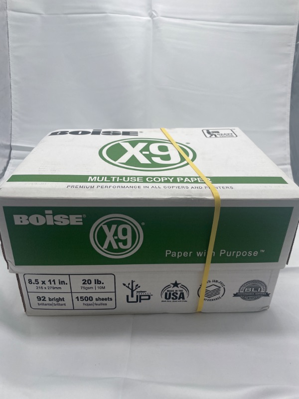 Photo 2 of Boise Paper X-9 Multi-Use Copy Paper - 3 Ream (1,500 Sheets) | 8.5" x 11" Letter | 92 Bright White - 20 lb.