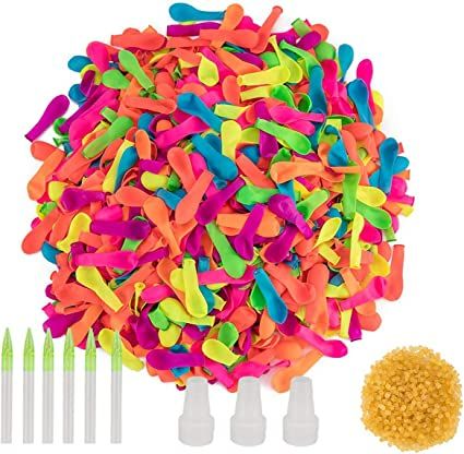 Photo 1 of 
Roll over image to zoom in
Water Balloons, 1500 Pack Water Balloons Bunch Refill Quick & Easy Kits, Biodegradable Latex Summer Splash Water Balloon Toys with Hose Nozzles for Kids Adults Water Fight Games Party Supply