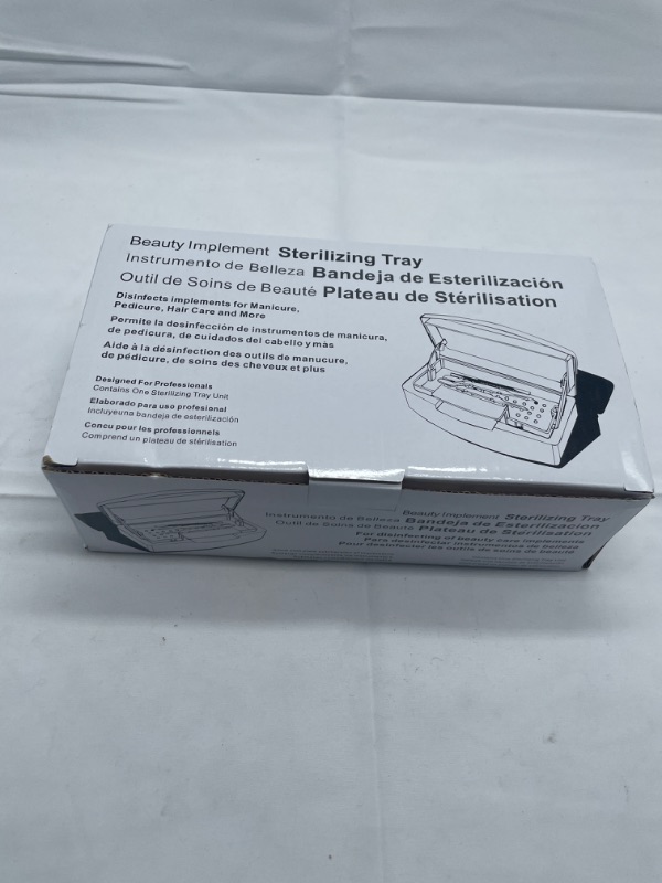 Photo 2 of Plastic Sterilizing Tray-Tool Sterilization Box,Clean Sterilizer Box Storage Organizer for Nail,Tweezers,Hair Salon,Spa & Cutter Manicure Equipment-Clear Lid (white)