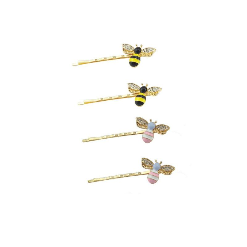 Photo 1 of 
yueton Pack of 4 Women Honeybee Metal Hairpin Bee Crystal Hair Side Clip Barrette Bobby Pin Hairpin Hair Accessories