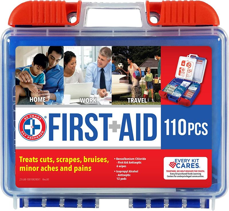 Photo 1 of Be Smart Get Prepared 110 Piece First Aid Kit: Clean, Treat, Protect Minor Cuts, Scrapes. Home, Office, Car, School, Business, Travel, Emergency, Survival, Hunting, Outdoor, Camping & Sports, FSA HSA
